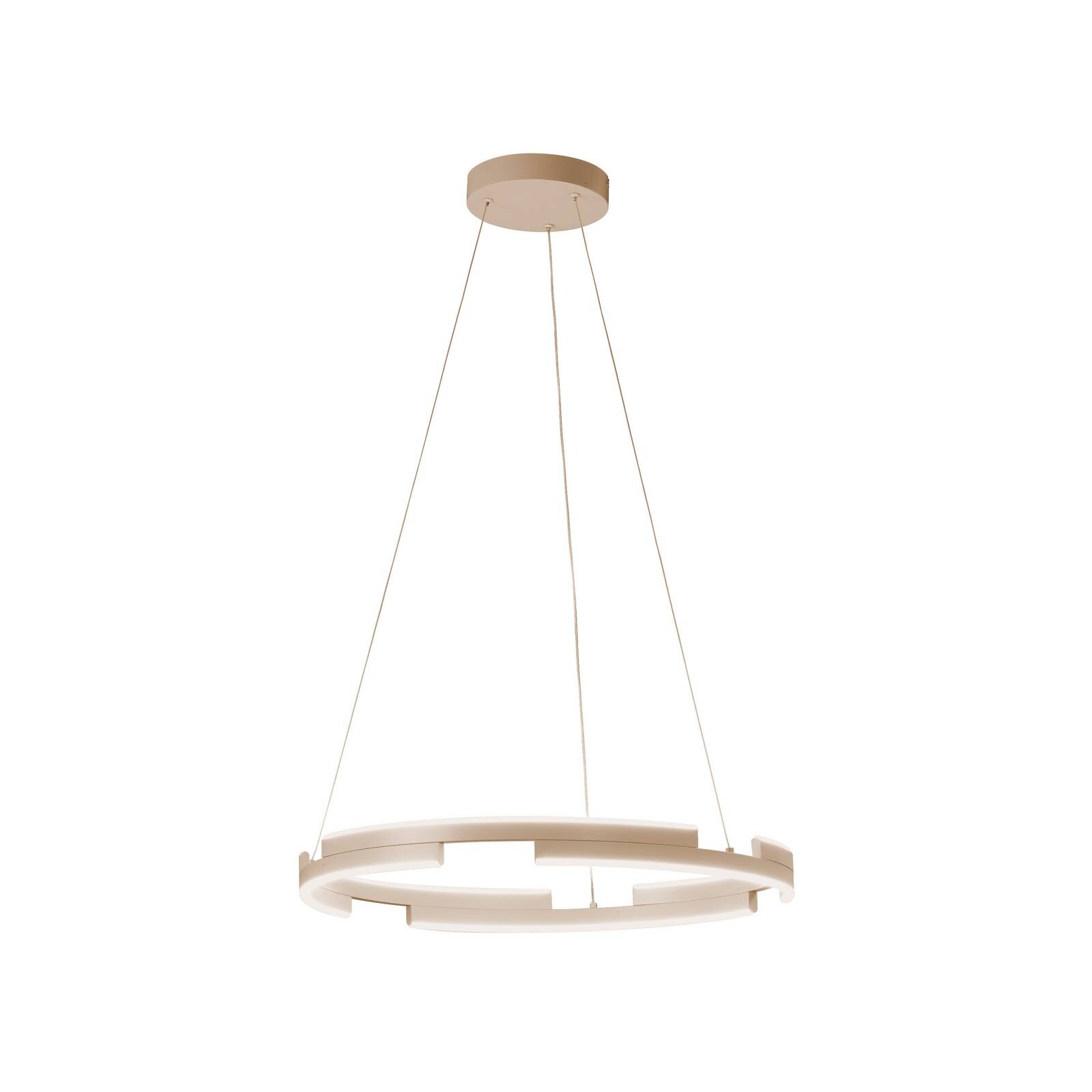 LED závesné svietidlo Circly, piesková farba, Ø 60 cm, kov, CCT