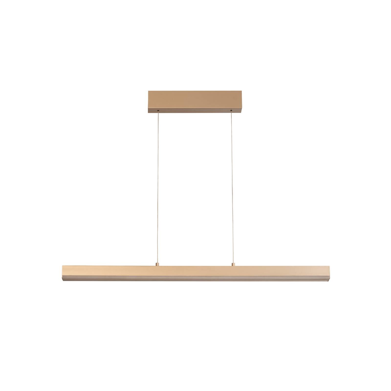 LED závesné svietidlo Vayana, dĺžka 190 cm, piesková farba, kov, CCT