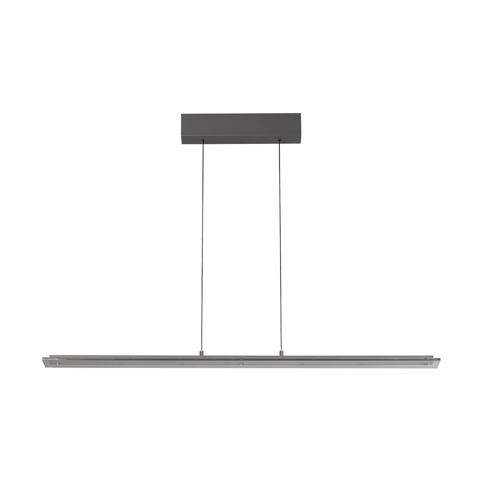 LED závesné svietidlo Torvi, pieskovo šedá/dymovo šedá, dĺžka 115 cm, CCT