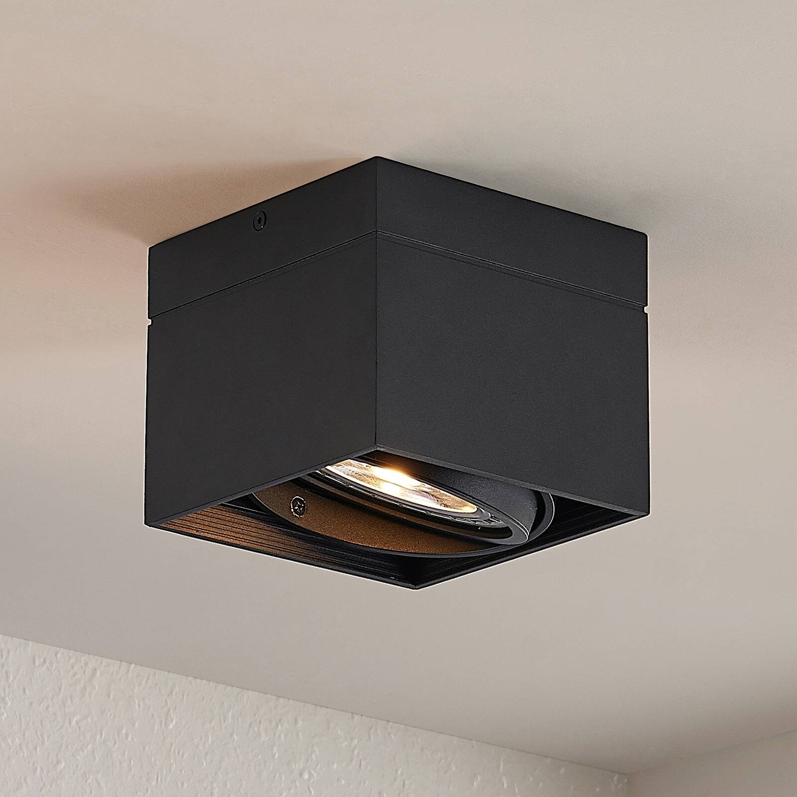 Stropný reflektor Arcchio Michonne, čierny, 14,5 cm