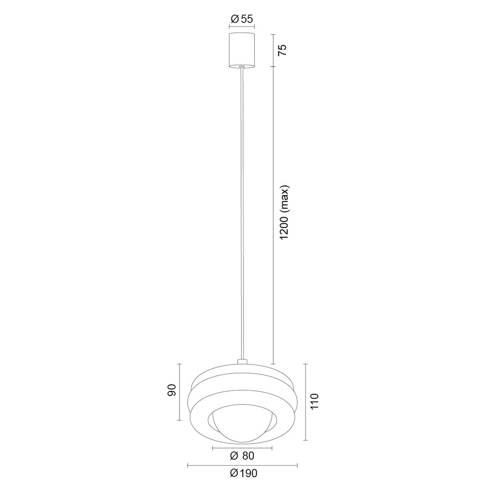 Závesné svietidlo Tina, terakota/opál, sklo, Ø 19 cm