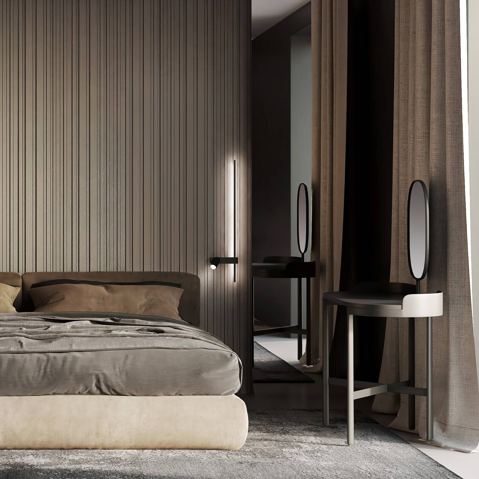 Nástenné svetlo EASY RIGHT, čierne Šírka 80 cm Kov GU10 + LED