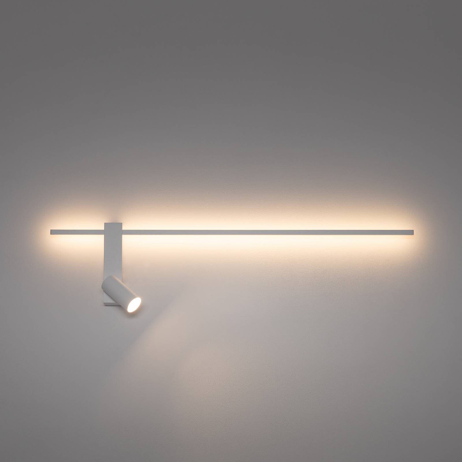 Nástenné svetlo EASY LEFT, biele, šírka 80 cm, kov, GU10 + LED