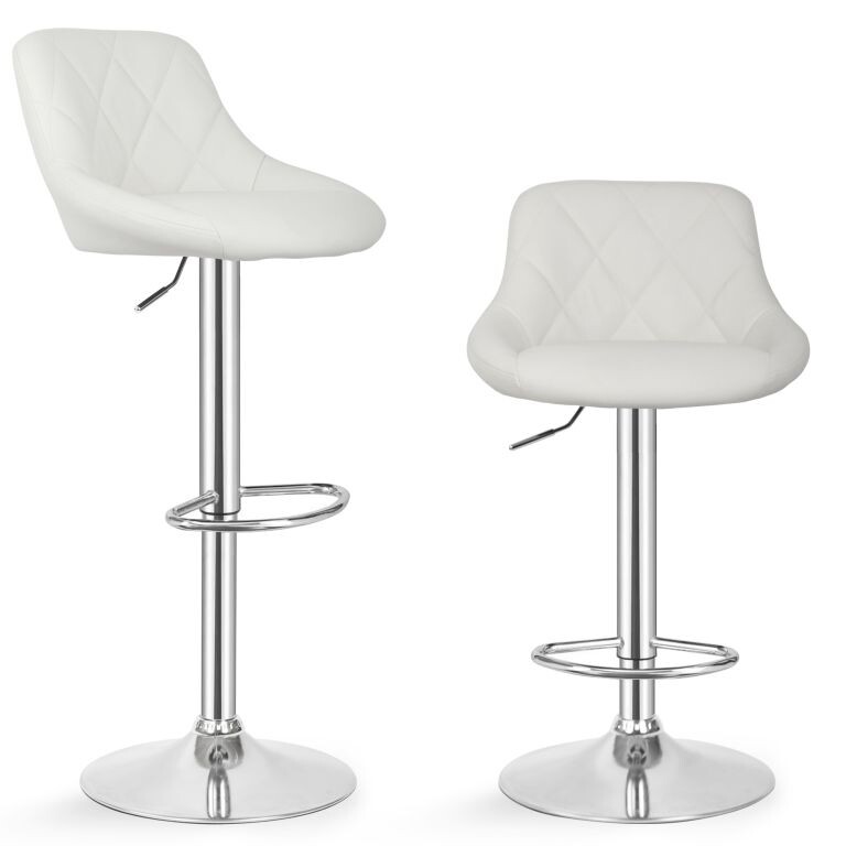MIADOMODO Barová židle 2 ks, bez područky, biela