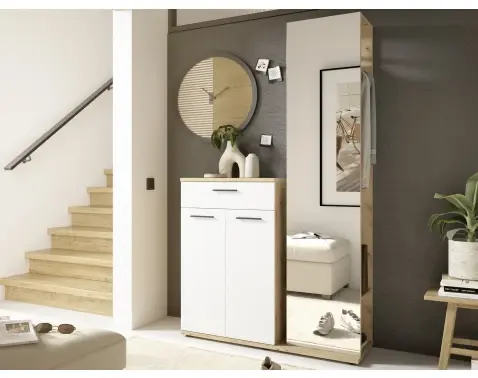 Predsieňová stena Malaga, dub evoke/biela%