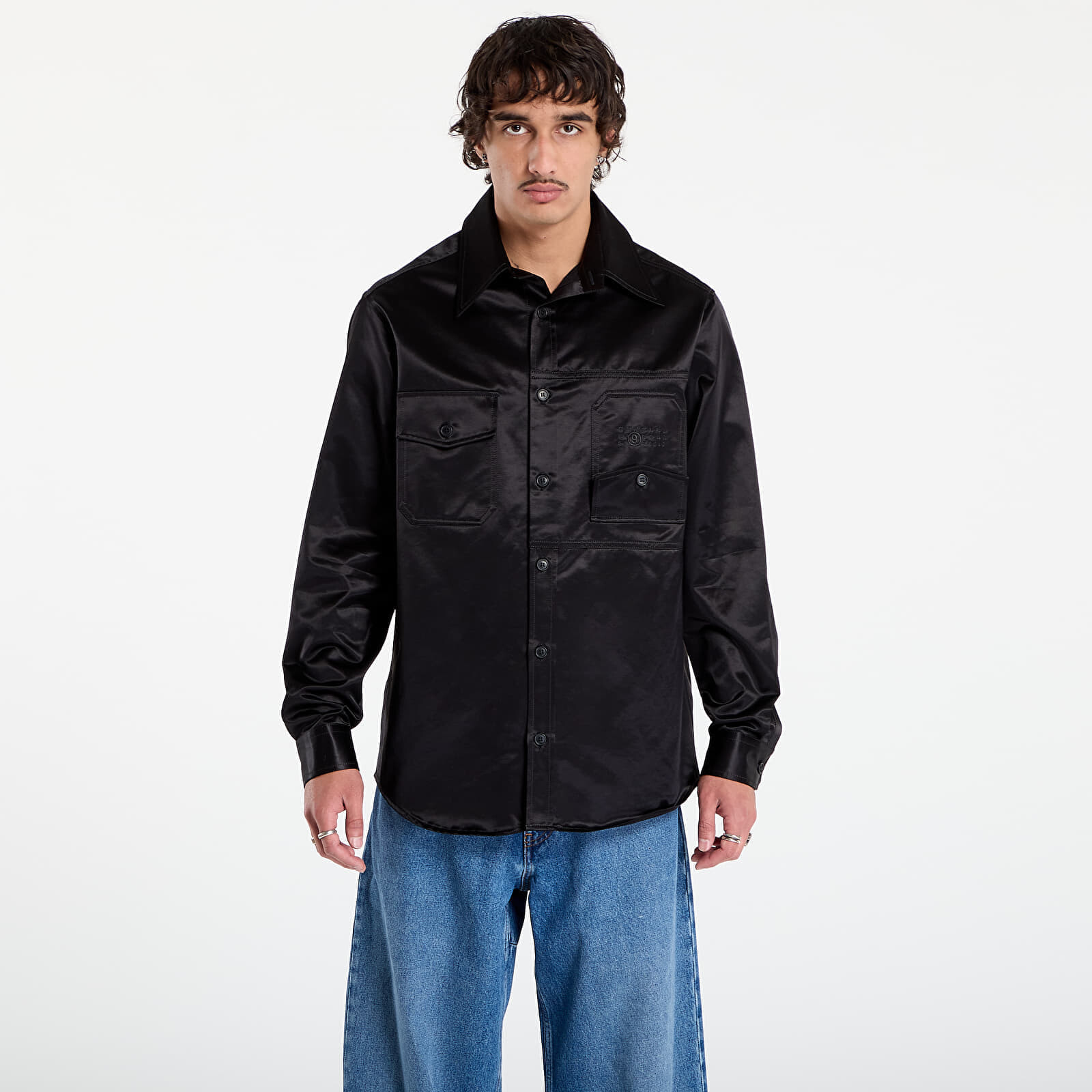 Košeľa MM6 Long-Sleeved Shirt Black 46