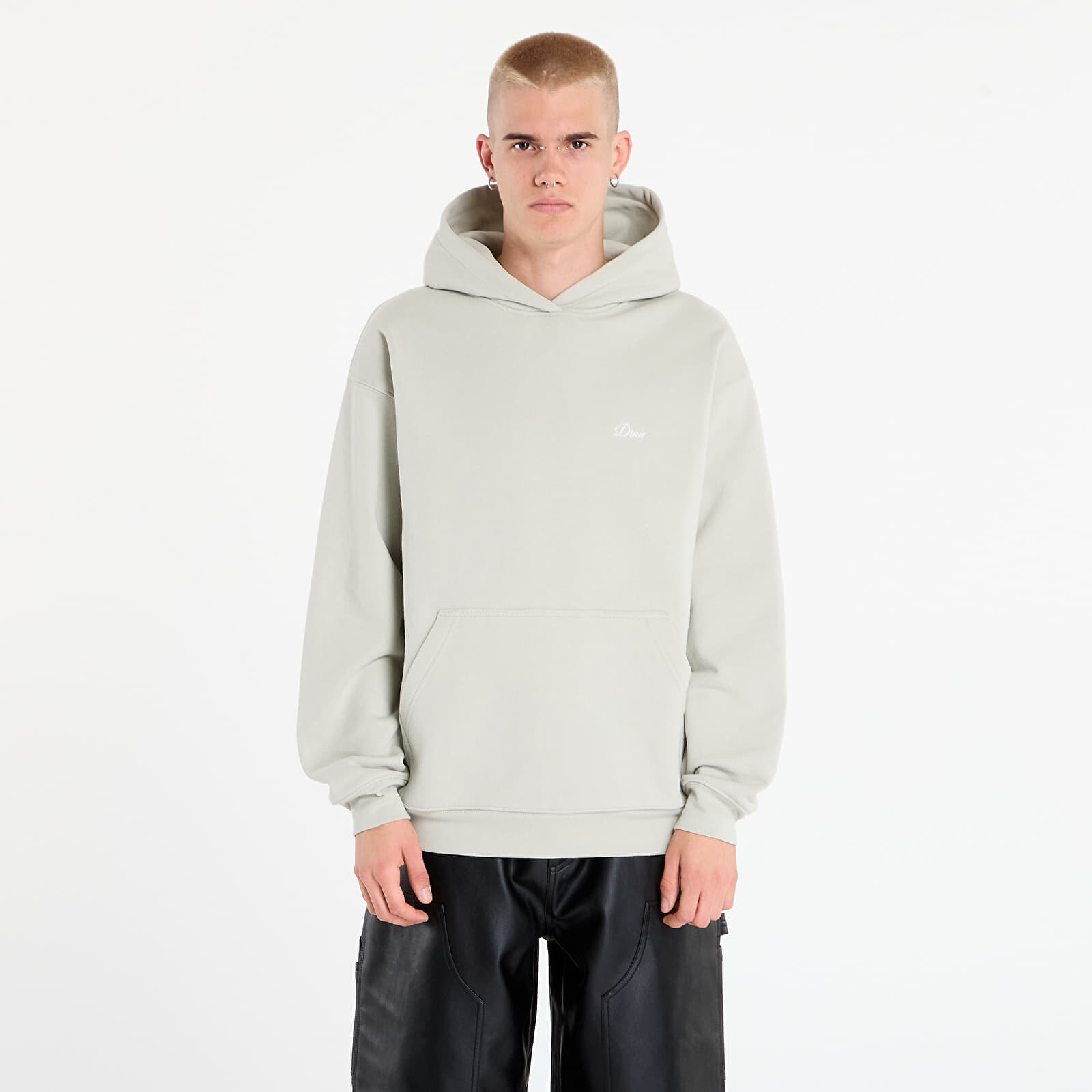 Mikina DIME Cursive Small Logo Hoodie UNISEX Charcoal Moss L