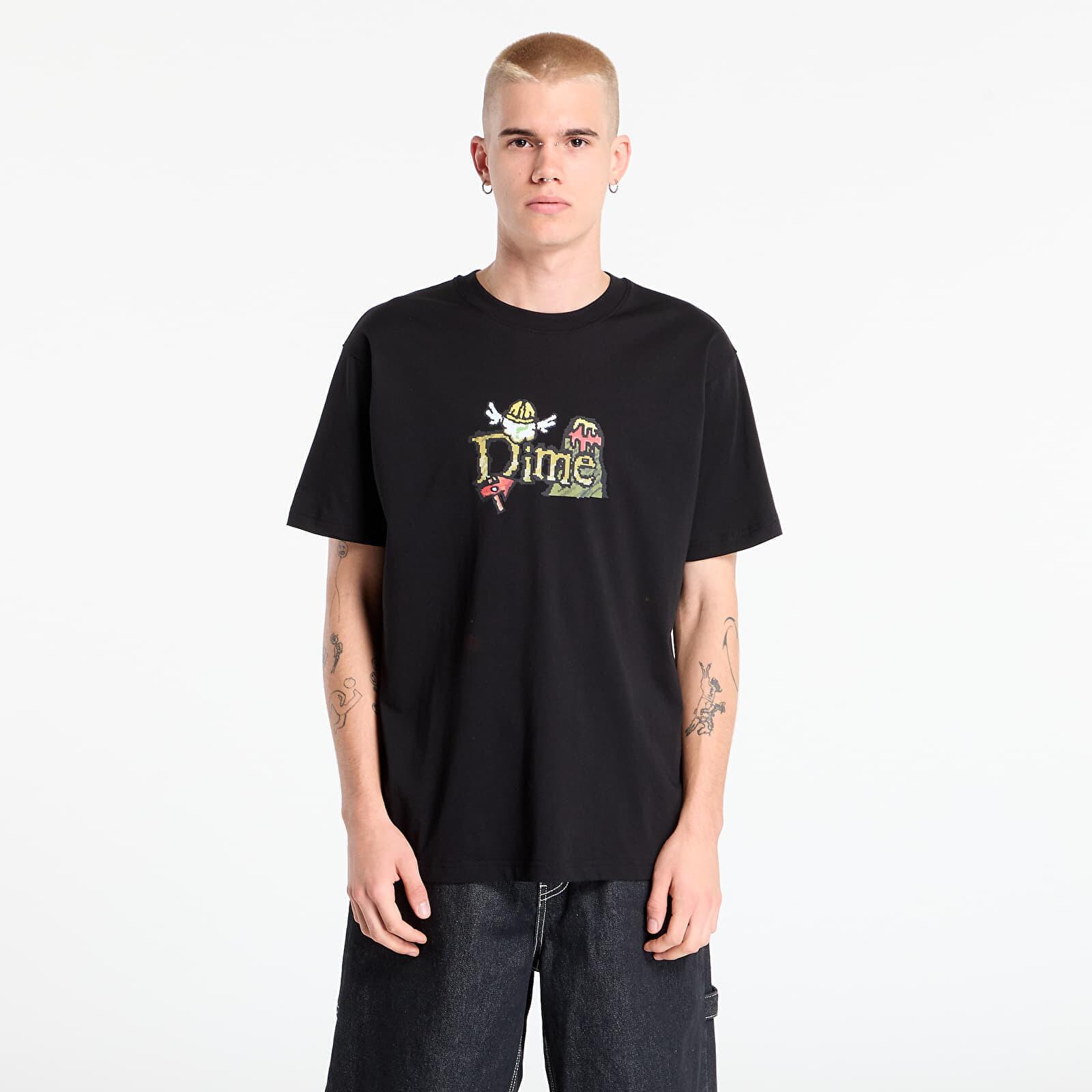 Tričko DIME Classic Fuzzy T-Shirt UNISEX Black L