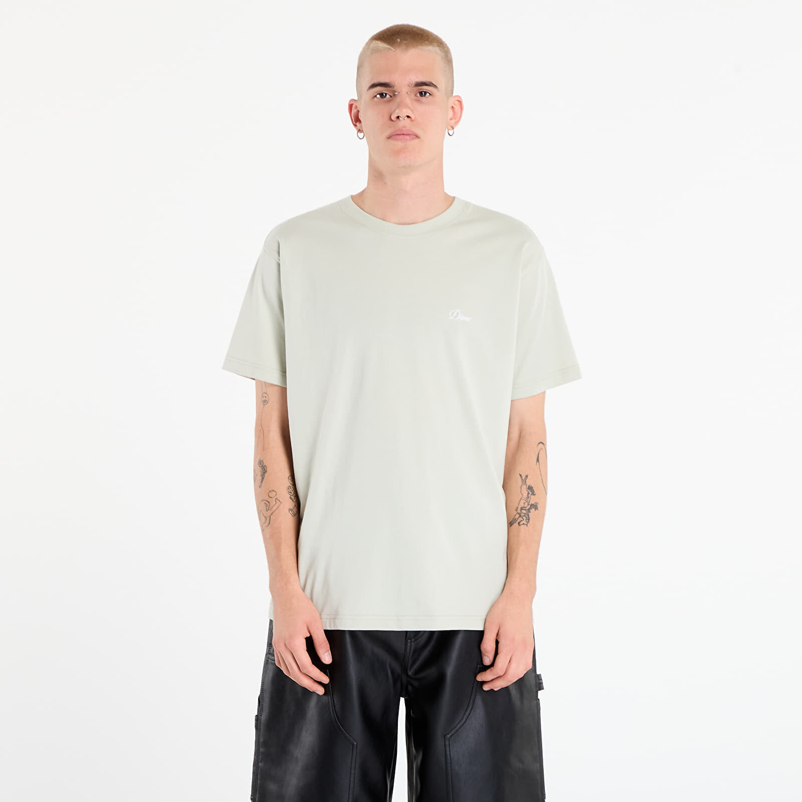 Tričko DIME Cursive Small Logo T-Shirt UNISEX Charcoal Moss L
