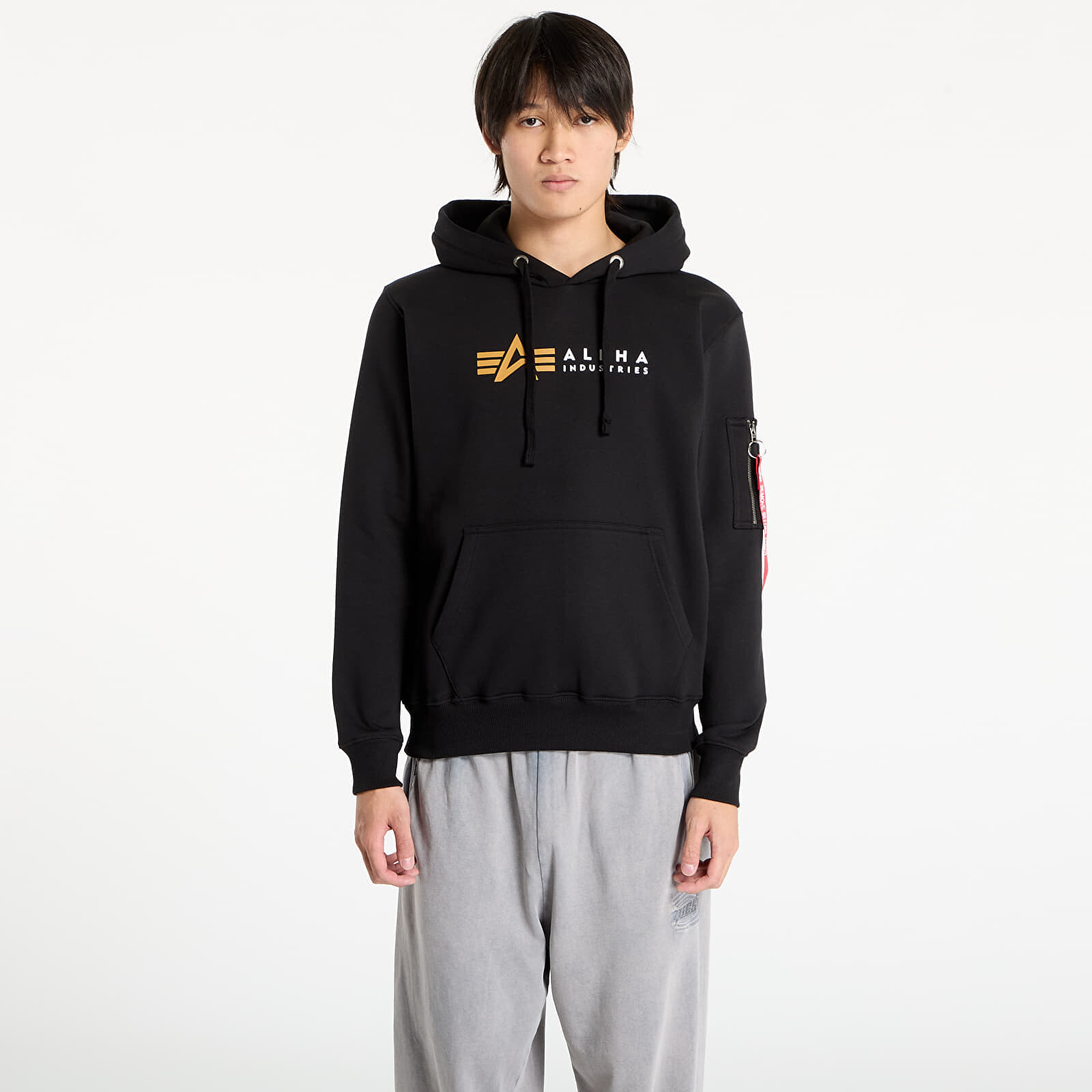 Mikina Alpha Industries Alpha Label Hoodie Black L