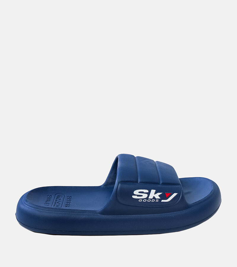 marka niezdefiniowana Navy blue men's rubber flip-flops Torwald