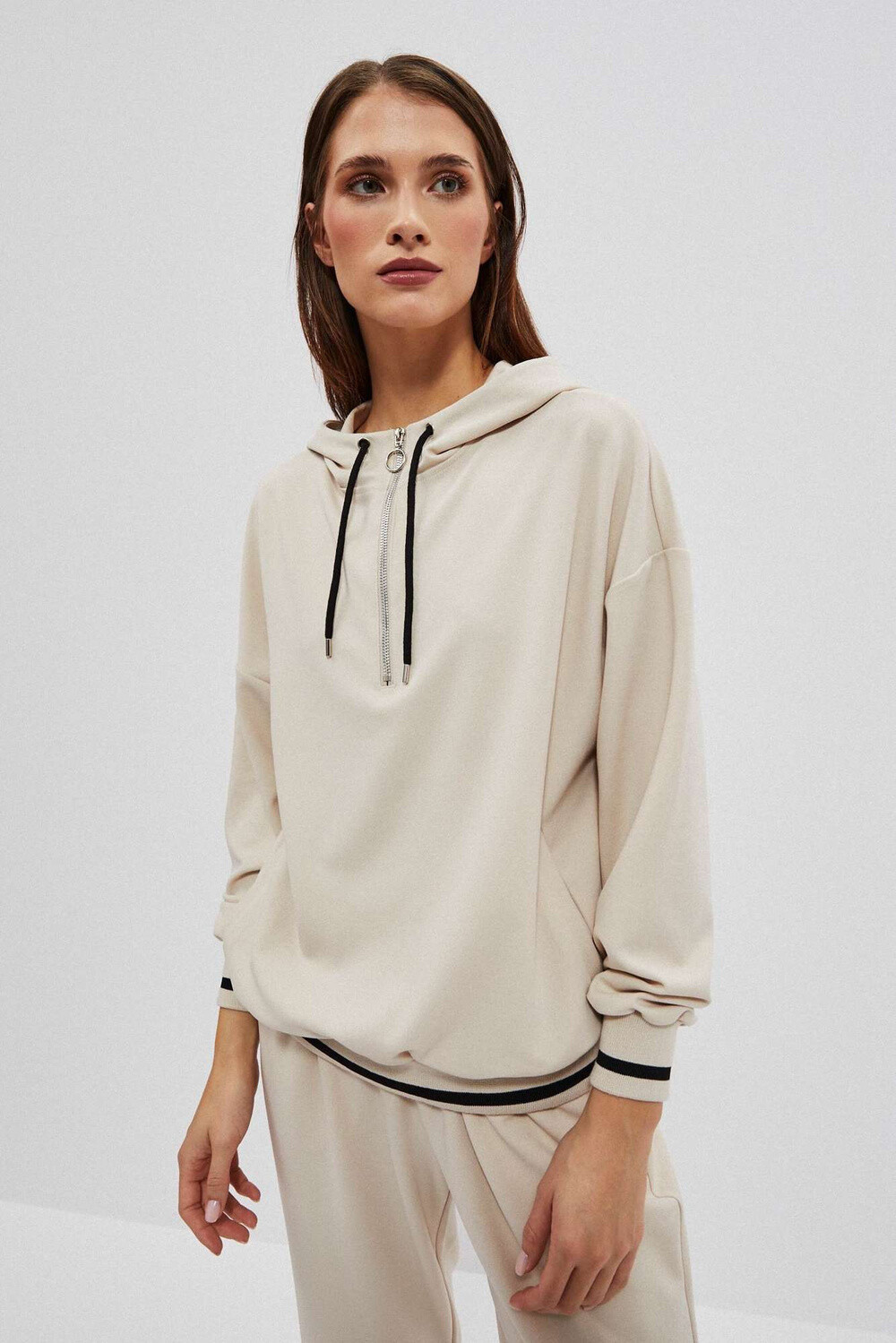 Marisse Women's Sweatshirt L-Bl-4014 L.Beige