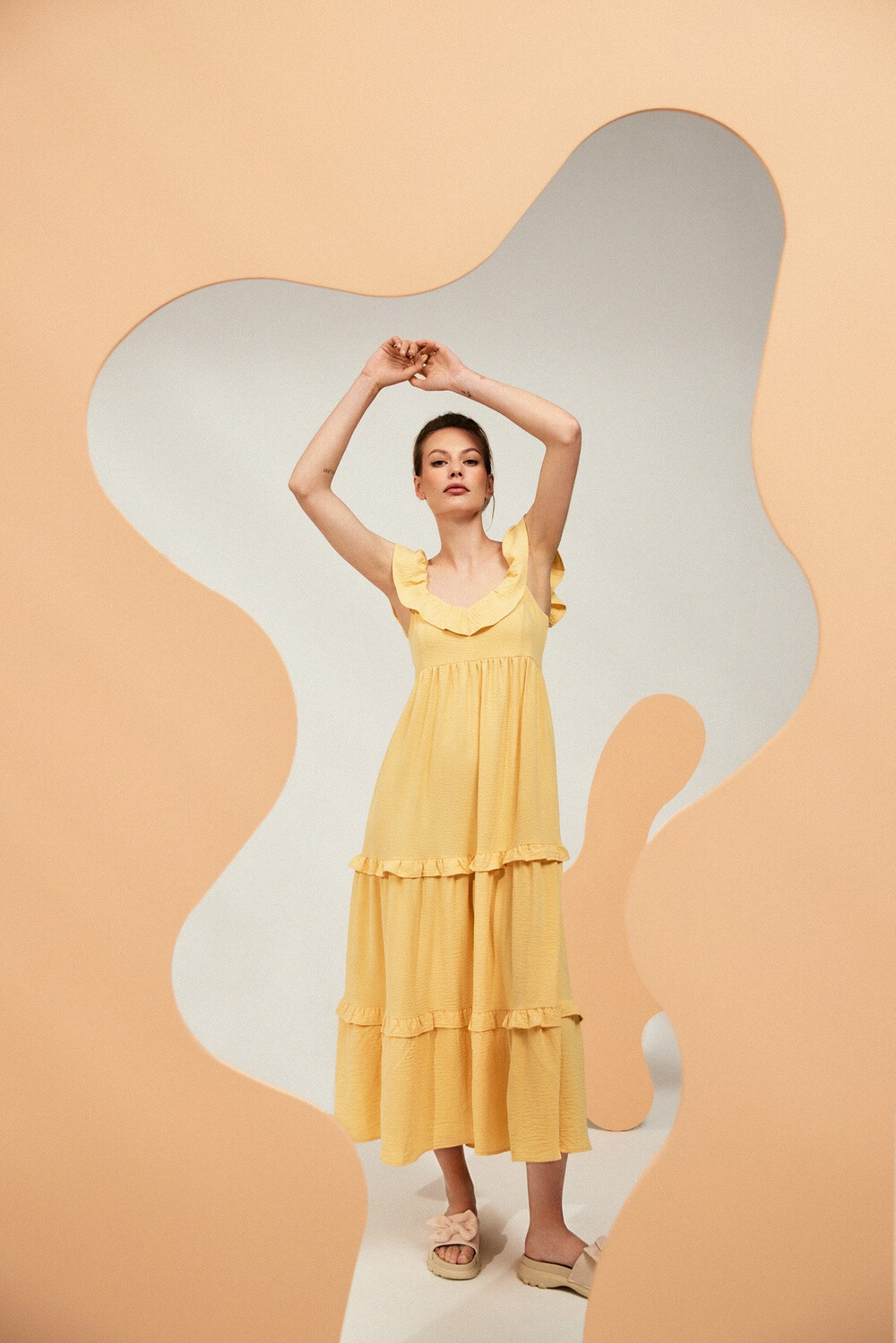 Marisse Women's Dress L-Su-4065 Vanilla