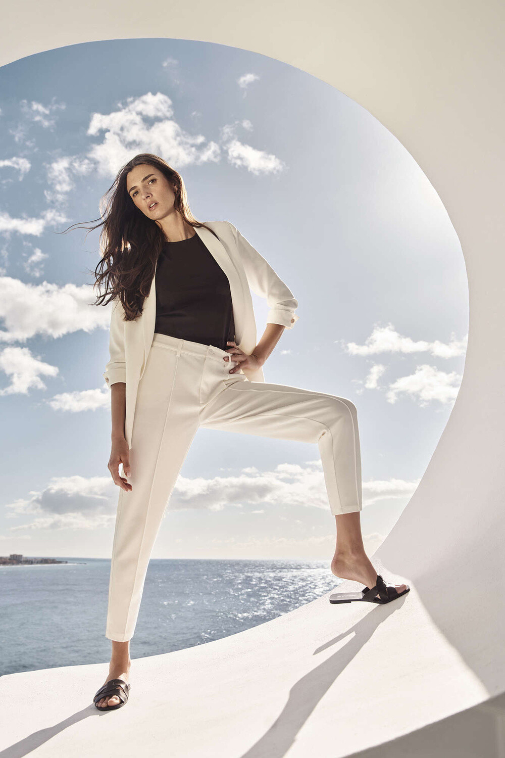 Marisse Women's Trousers L-Sp-4019 Off White