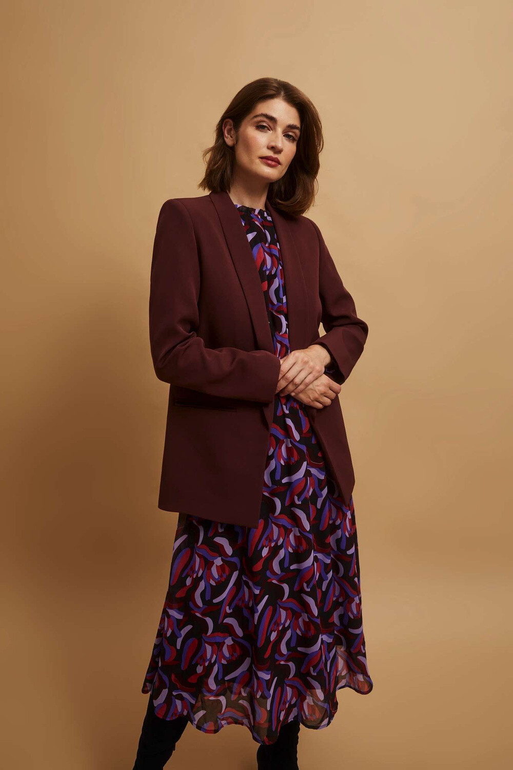 Marisse Smooth Maroon Jacket