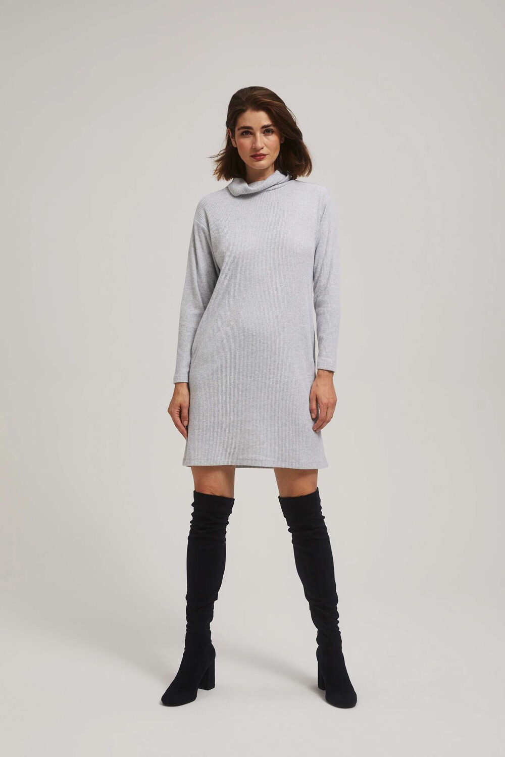 Marisse Gray Turtleneck Dress