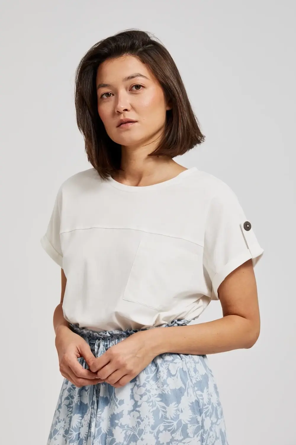 Marisse Women's Blouse L-Ts-4417 Off White