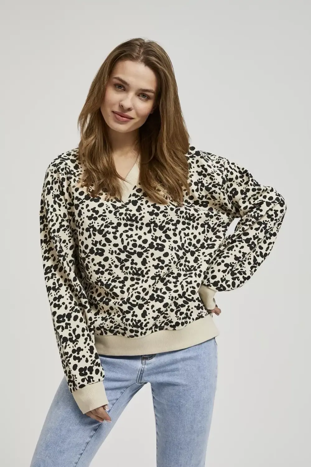 Marisse Women's Sweatshirt L-Bl-4308 L.Beige