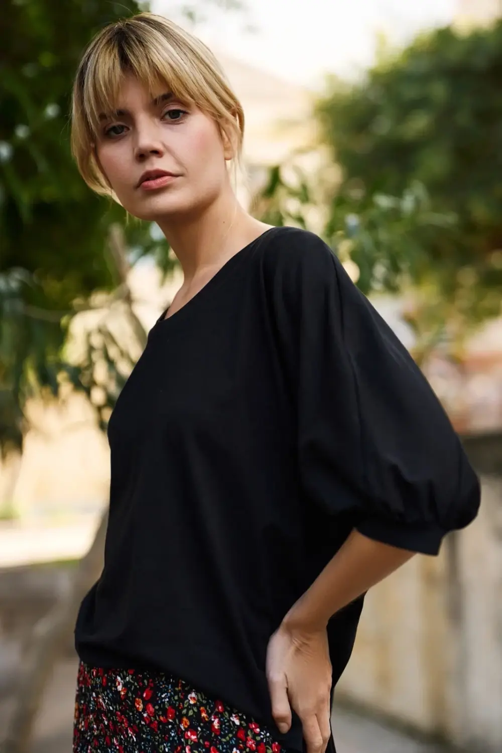 Marisse Women's T-Shirt L-Ts-4658 Black