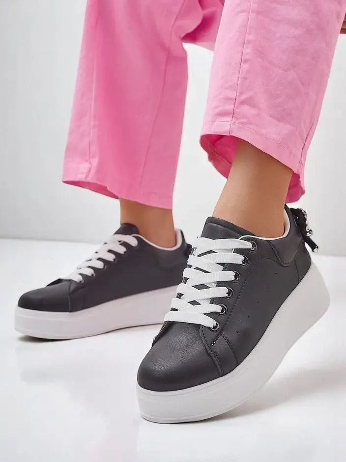 Resti Women's platform sports sneakers Ribbon Bow