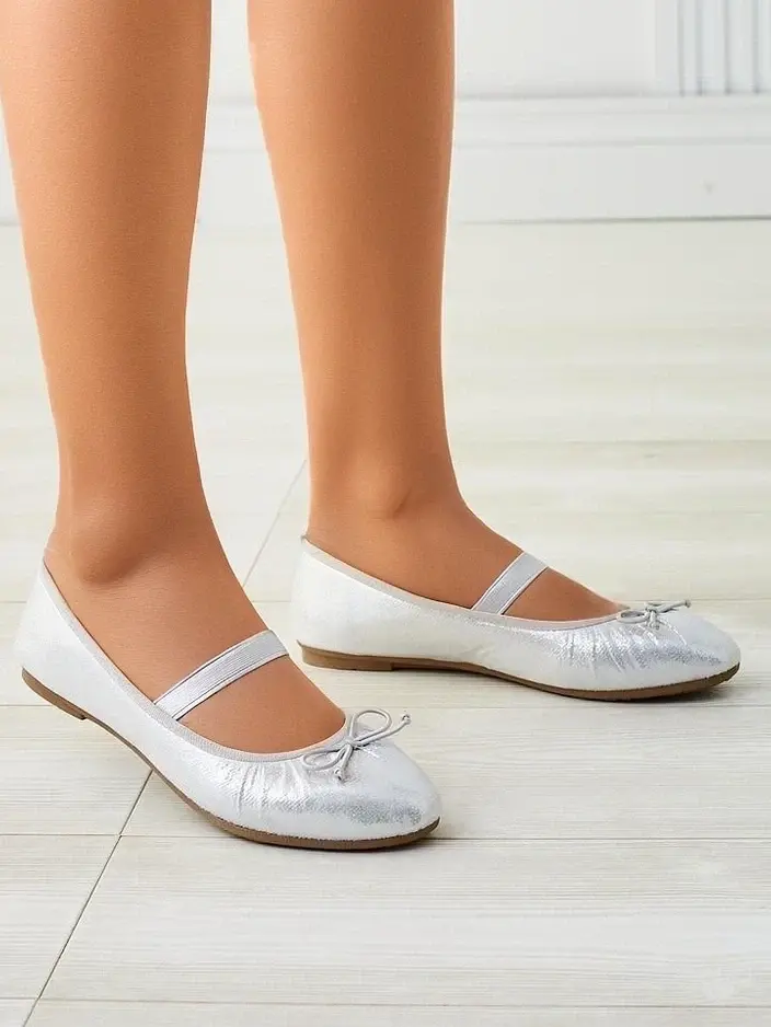 Resti Shiny women's ballet flats with a bow and elastic Safte