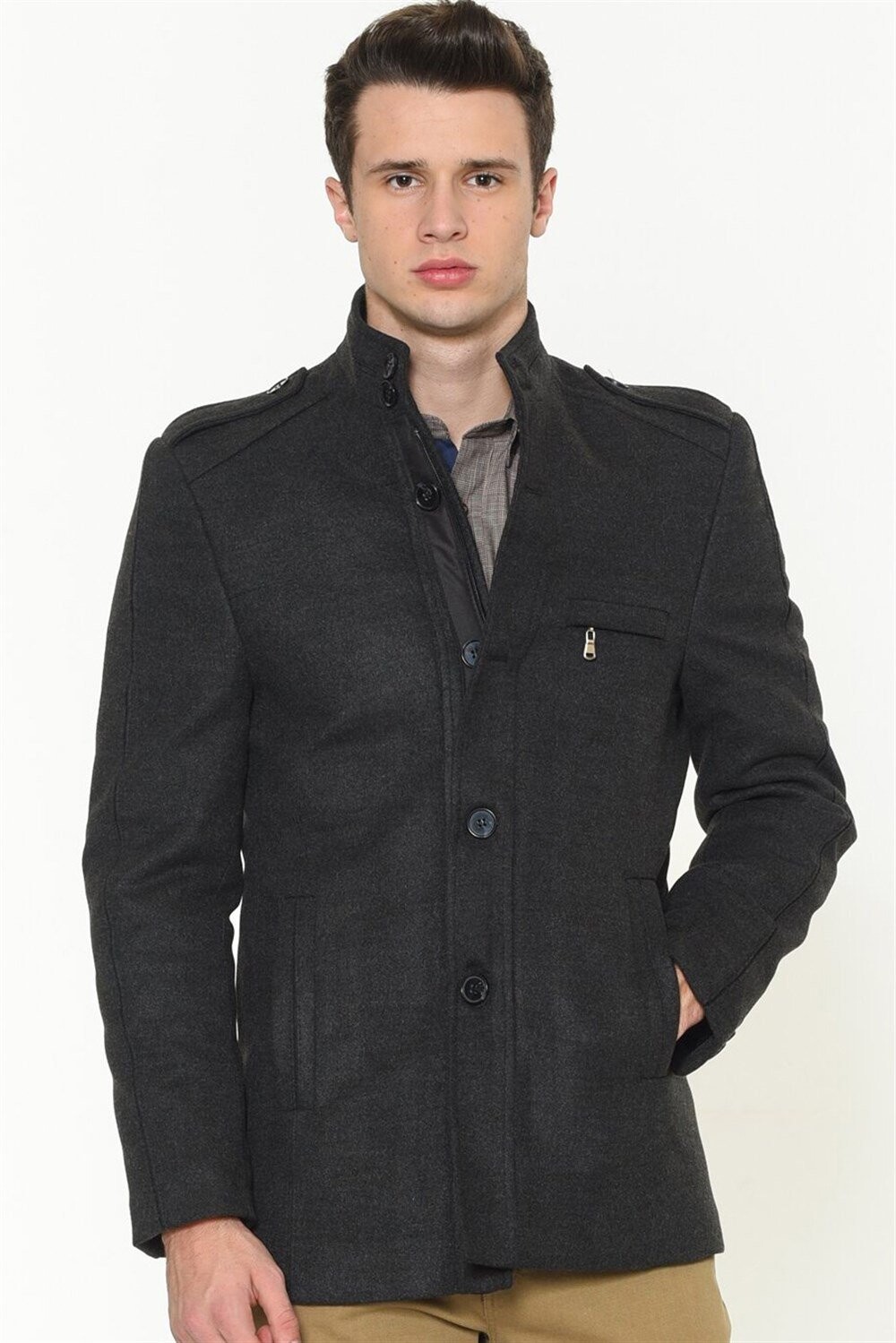 PLT8378 DEWBERRY MEN'S COAT-ANTHRACITE
