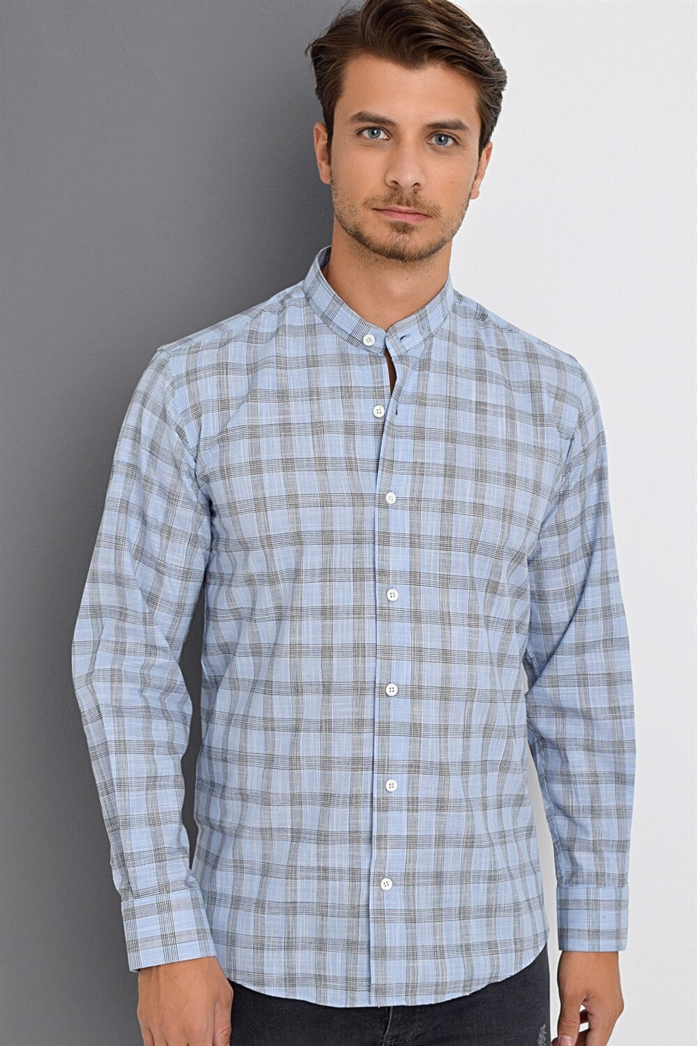 G618 DEWBERRY LINEN SHIRT-BLUE-NAVY BLUE