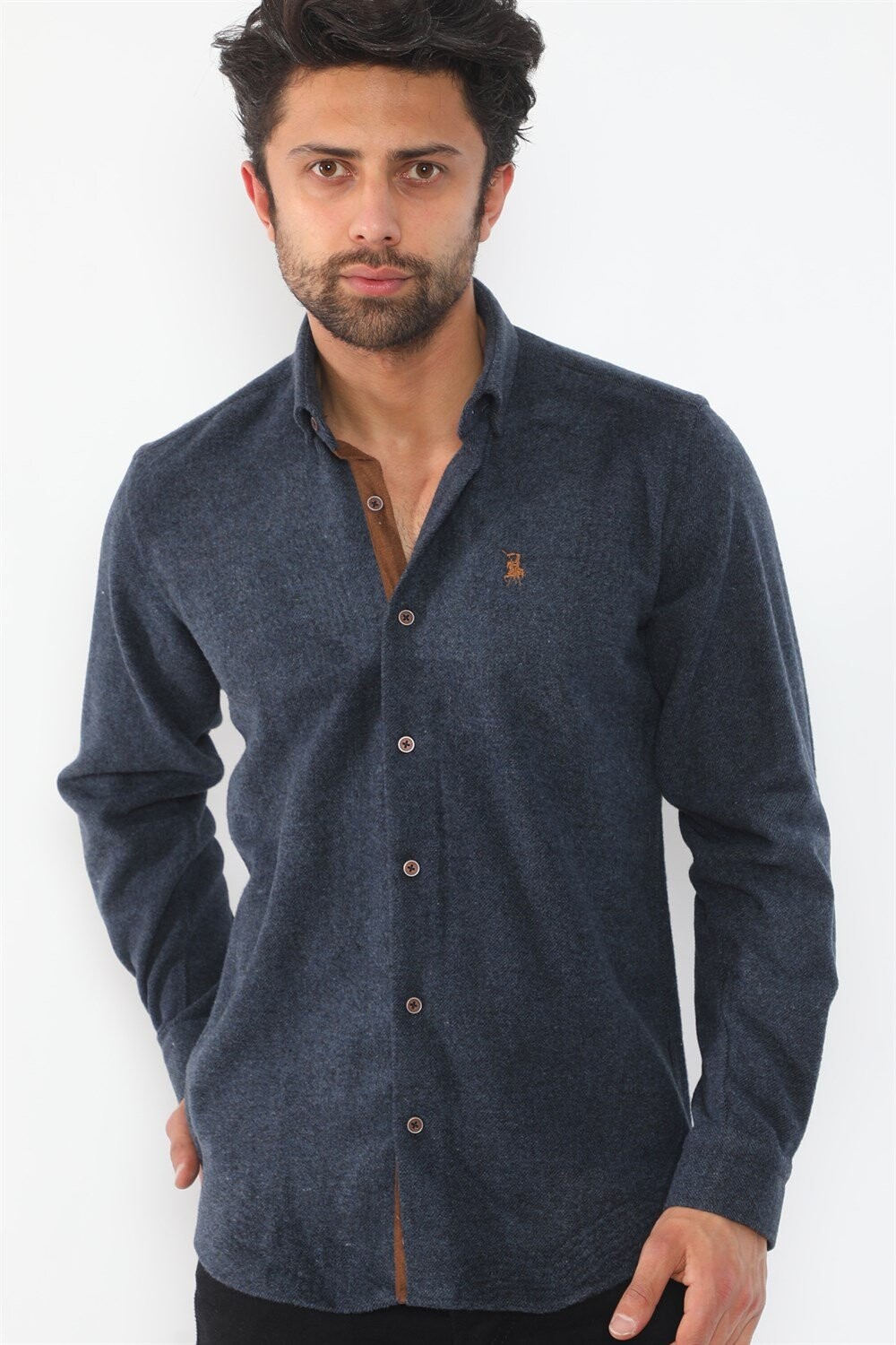 G715 DEWBERRY MEN'S SHIRT-NAVY BLUE
