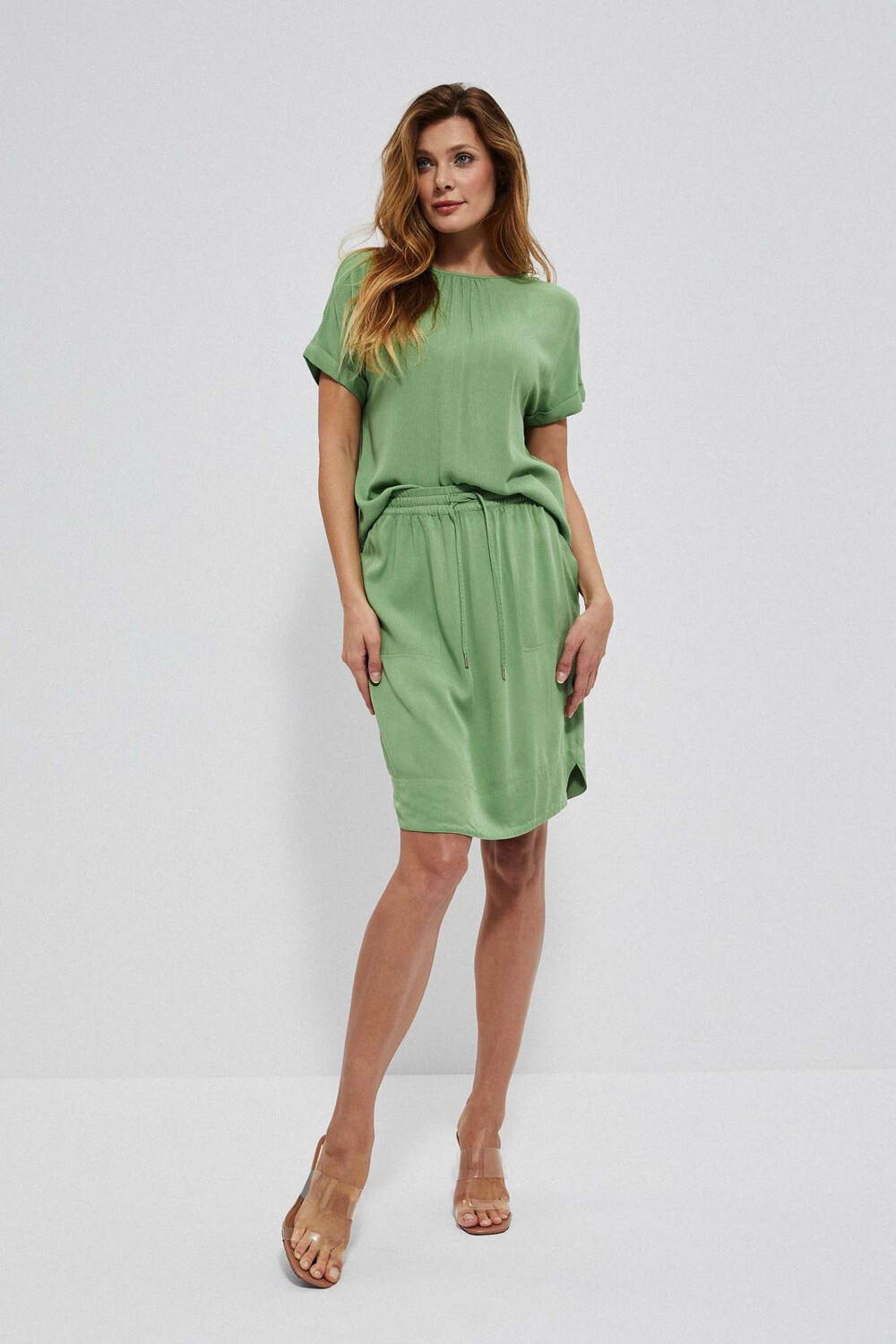 Marisse Skirt With Pockets L-Sc-3718 Palm