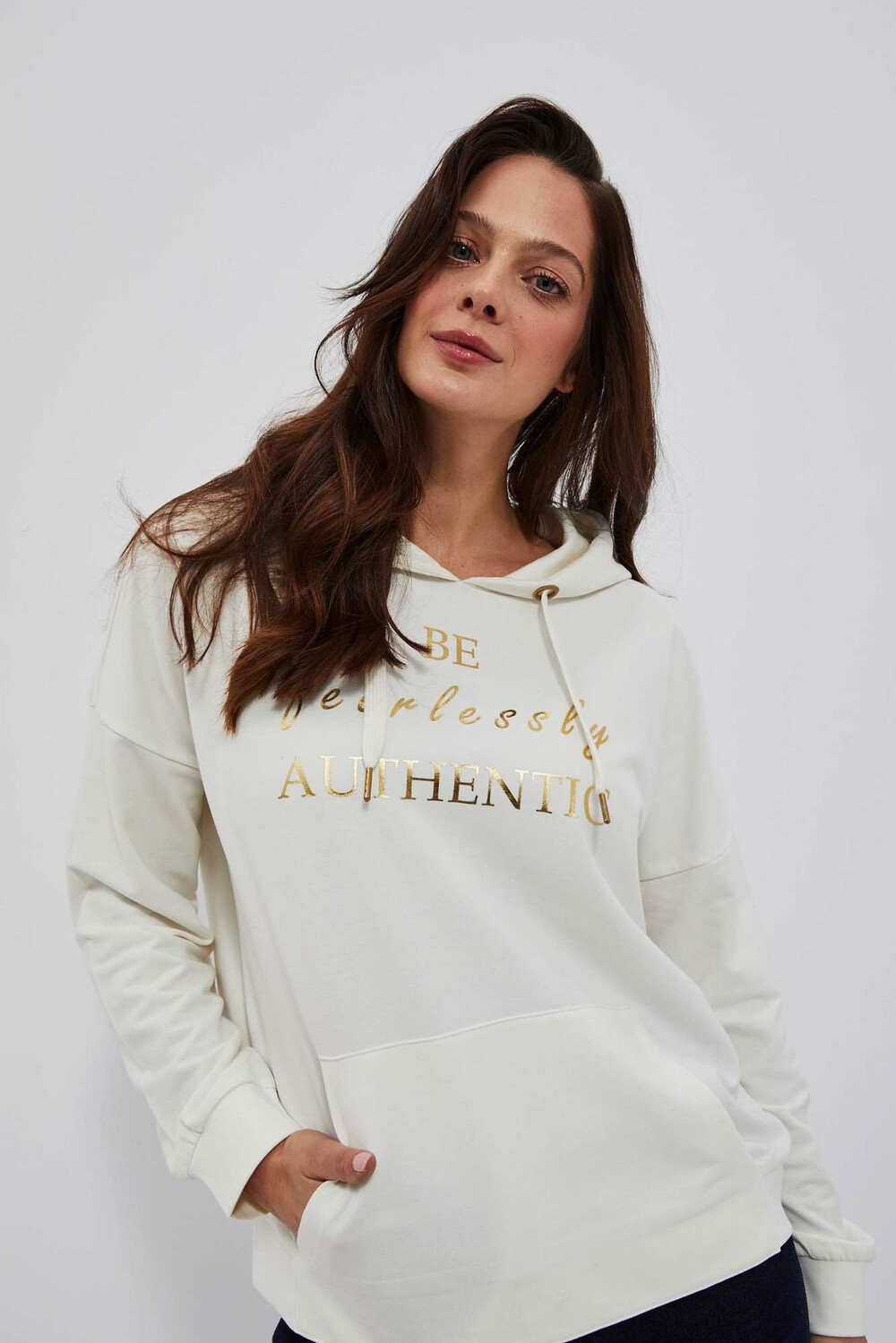 Marisse Women's Sweatshirt L-Bl-4008 Off White