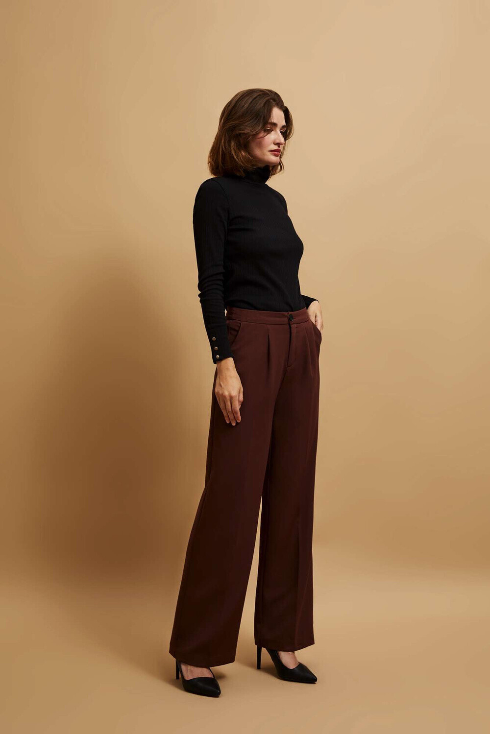 Marisse Brown Creased Trousers