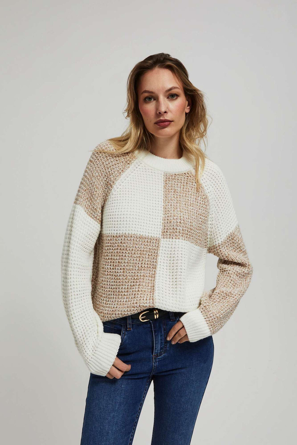 Marisse Sweater With A Geometric Pattern