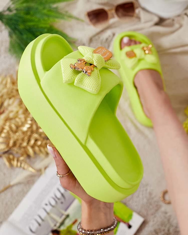 Resti Royalfashion Women's rubber flip-flops with decorative bow Nilm
