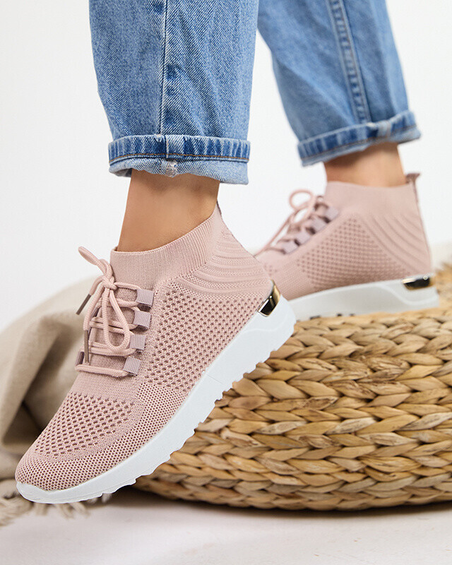 Resti Women's Pink Bamggy Fabric Sports Shoes - Footwear