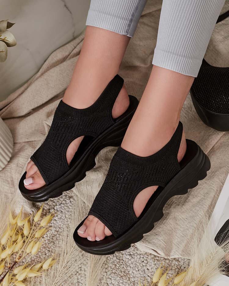 Resti Women's sandals with upper and zircons Alebin