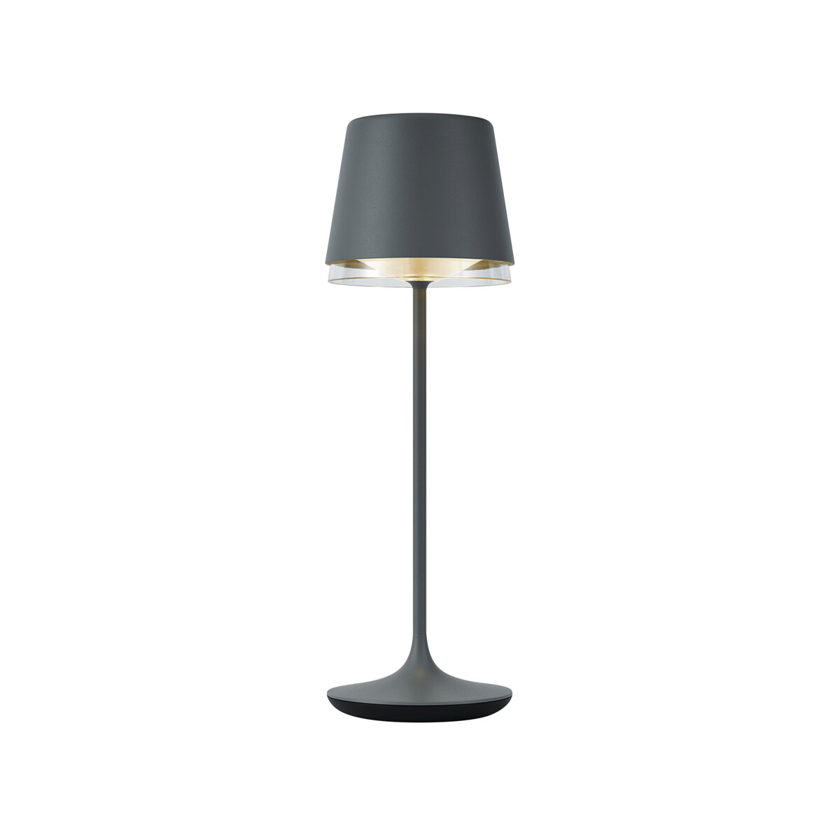 Stolná lampa tmavosivá vrátane LED IP65 nabíjateľná s nabíjacou stanicou - Bass