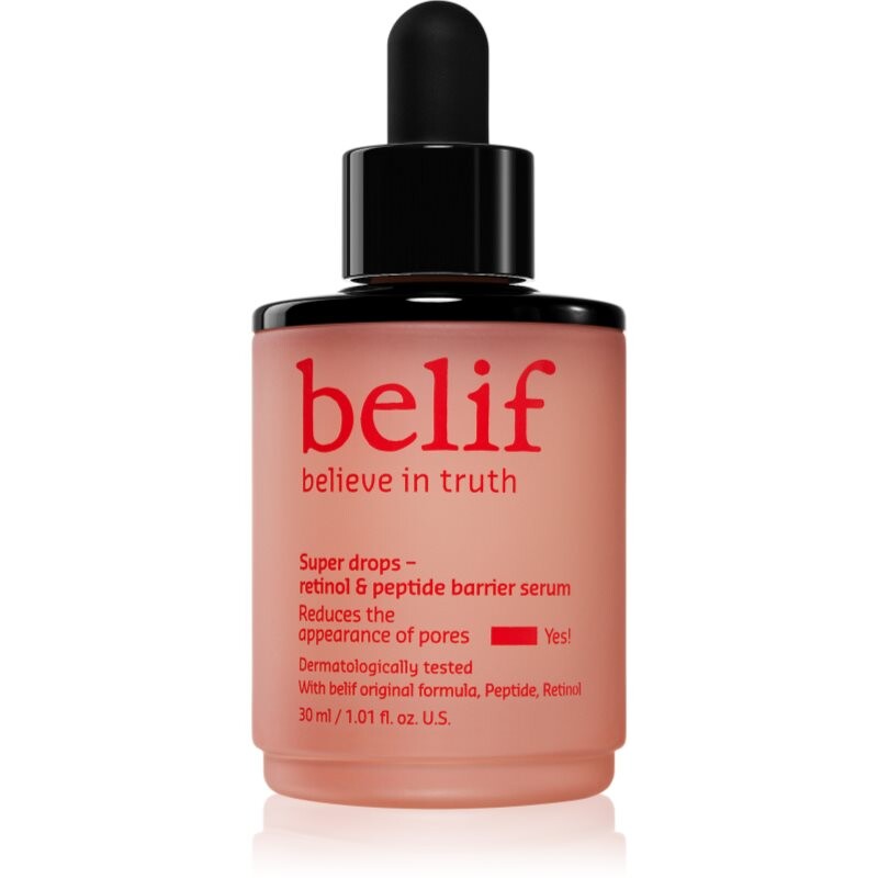 belif Super Drops Retinol & Peptide Barrier Serum intenzívne spevňujúce sérum s peptidmi 30 ml
