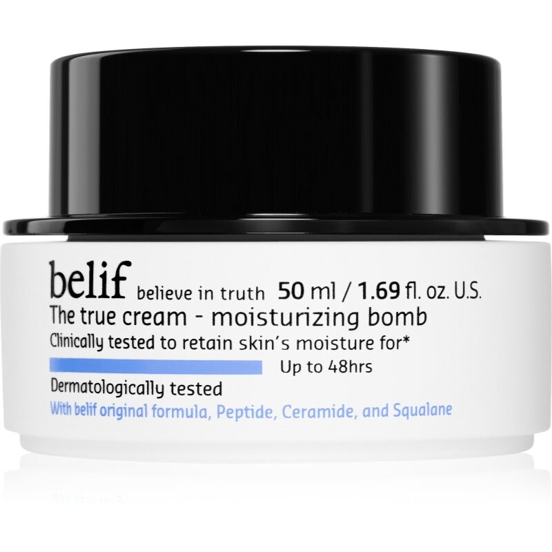 belif The True Cream Moisturizing Bomb hĺbkovo hydratačný krém s ceramidy a peptidy 50 ml