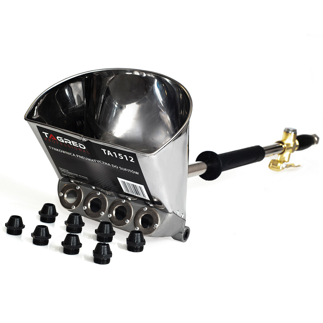 Pneumatická omietacieľka, omietacieľka na omietku, malty, stropy + 8 kovových dýz TA1512