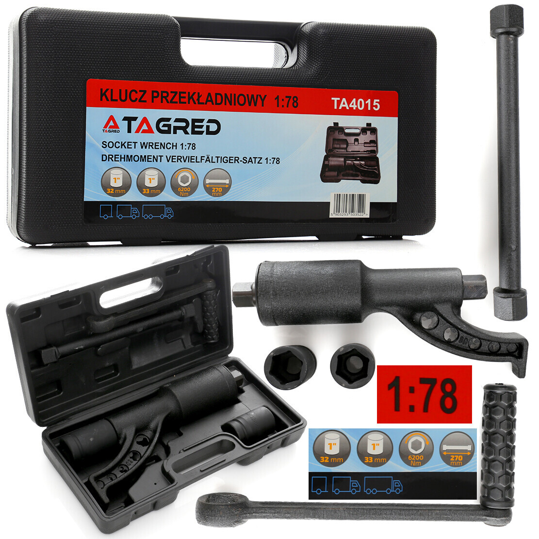 Prevodový kľúč na kolesá, planetárny 1:78 6200 Nm 1