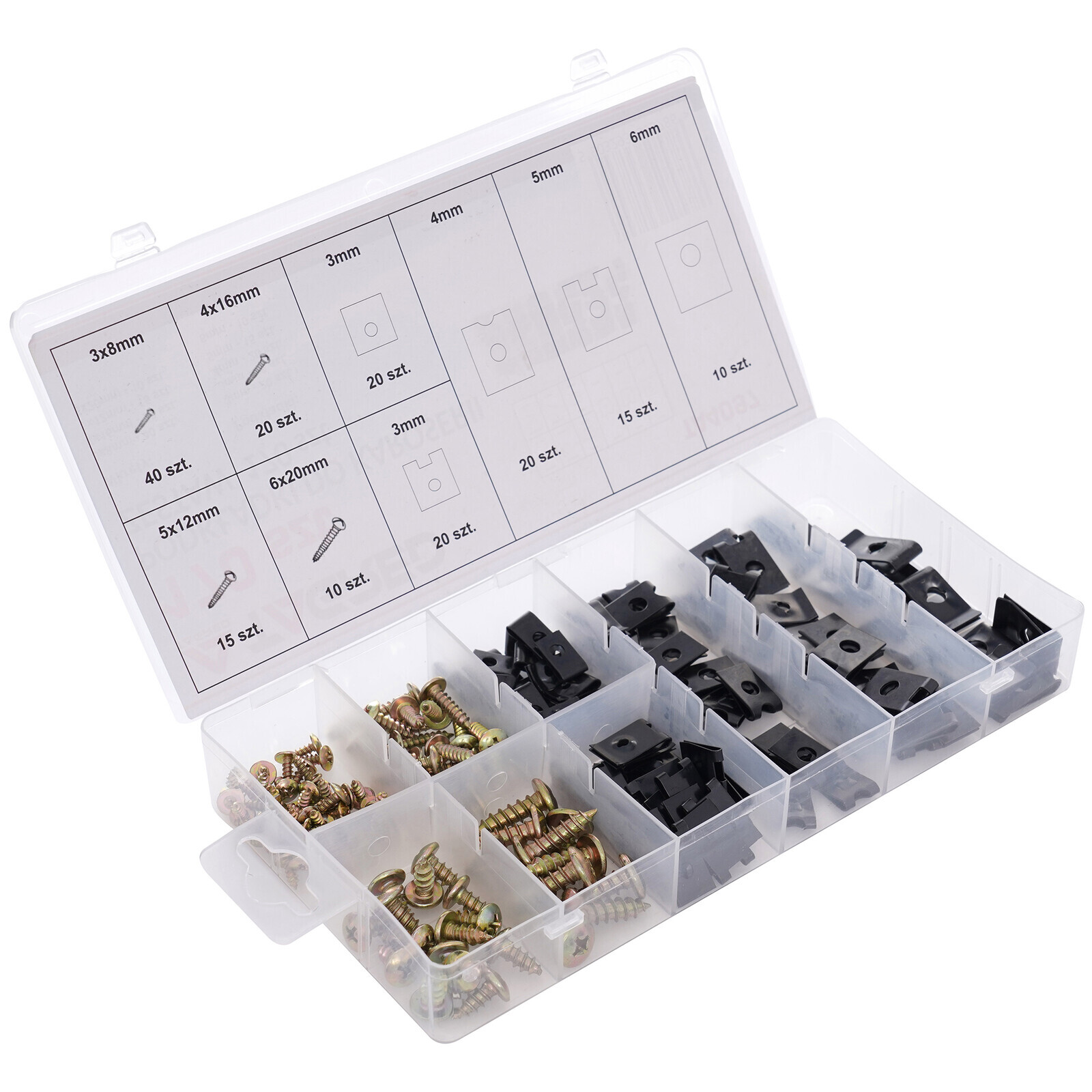 Sada skrutiek a podložiek pre karosériu, mix 170 ks TA4097