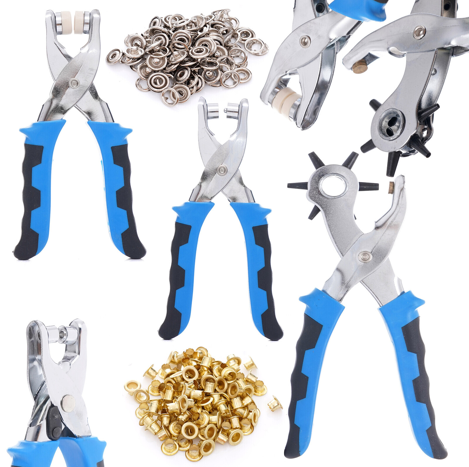 Súprava kožiarskych nástrojov, dierovač, nity, očká, 128 dielov TA4170