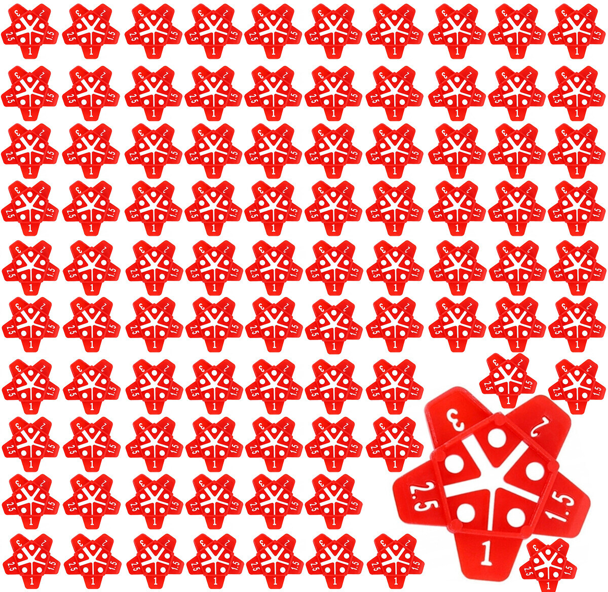 Systém na ukladanie dlaždíc, 100 krížikov na ukladanie dlaždíc - hviezdičky, opakované použitie TA4129