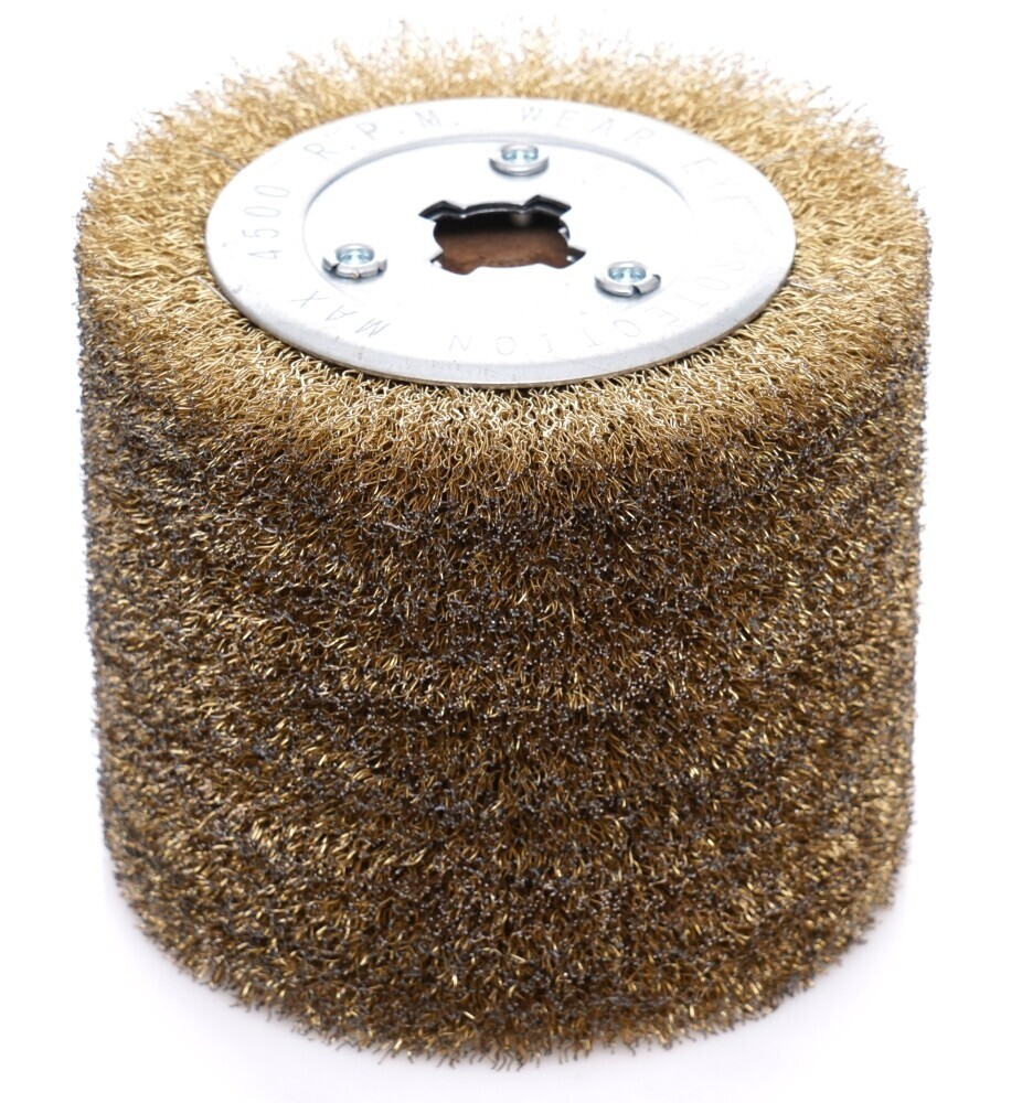 Valcová brúska z mosadzných drôtov, drôtená kefa – valček, 120 × 100 × 0,3 × 19 mm TA4122