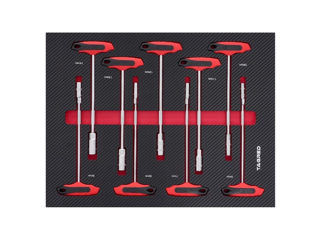 Vložka dielenského vozíka PERFORMANCE, Sada kľúčov s ergonomickou rukoväťou typu T 9-el TA18515