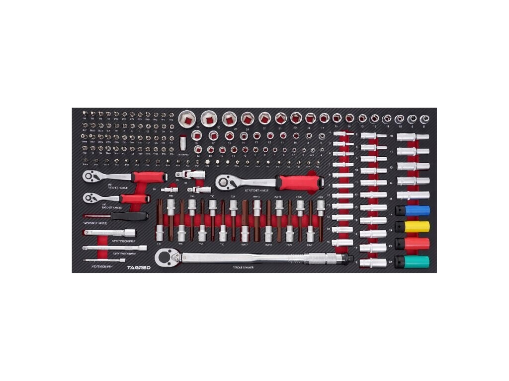 Vložka dielenského vozíka PERFORMANCE, Sada kľúčov s kompletom nástrčných hlavíc 172-el TA18511