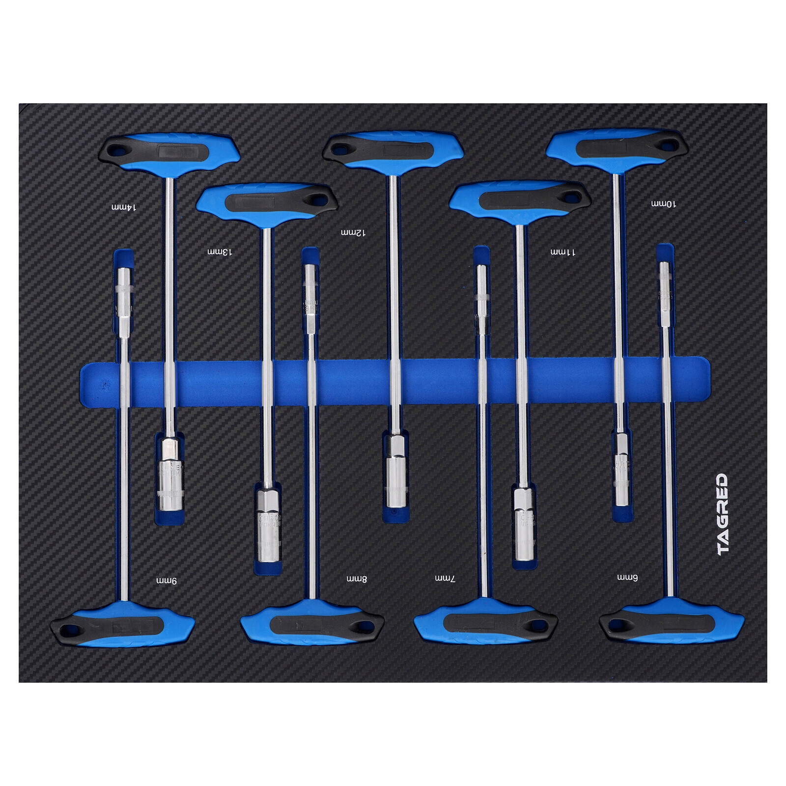 Vložka dielenského vozíka PERFORMANCE, Sada kľúčov s ergonomickou rukoväťou typu T 9-el TA19124