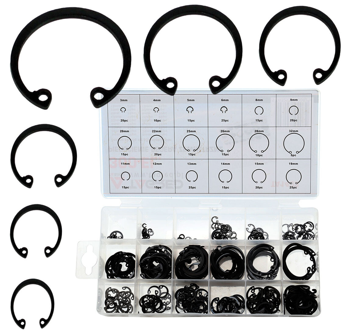 Vnútorné poistné krúžky SEGERA E-CLIP 300 ks triedič TA1403