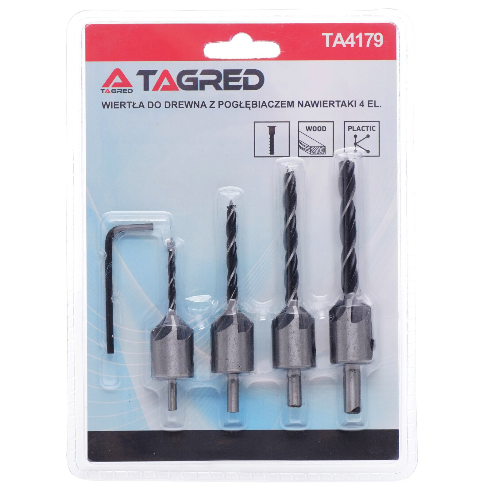 Vrtáky do dreva s hĺbkovým dorazom, nastaviteľné 3–6 mm TA4179