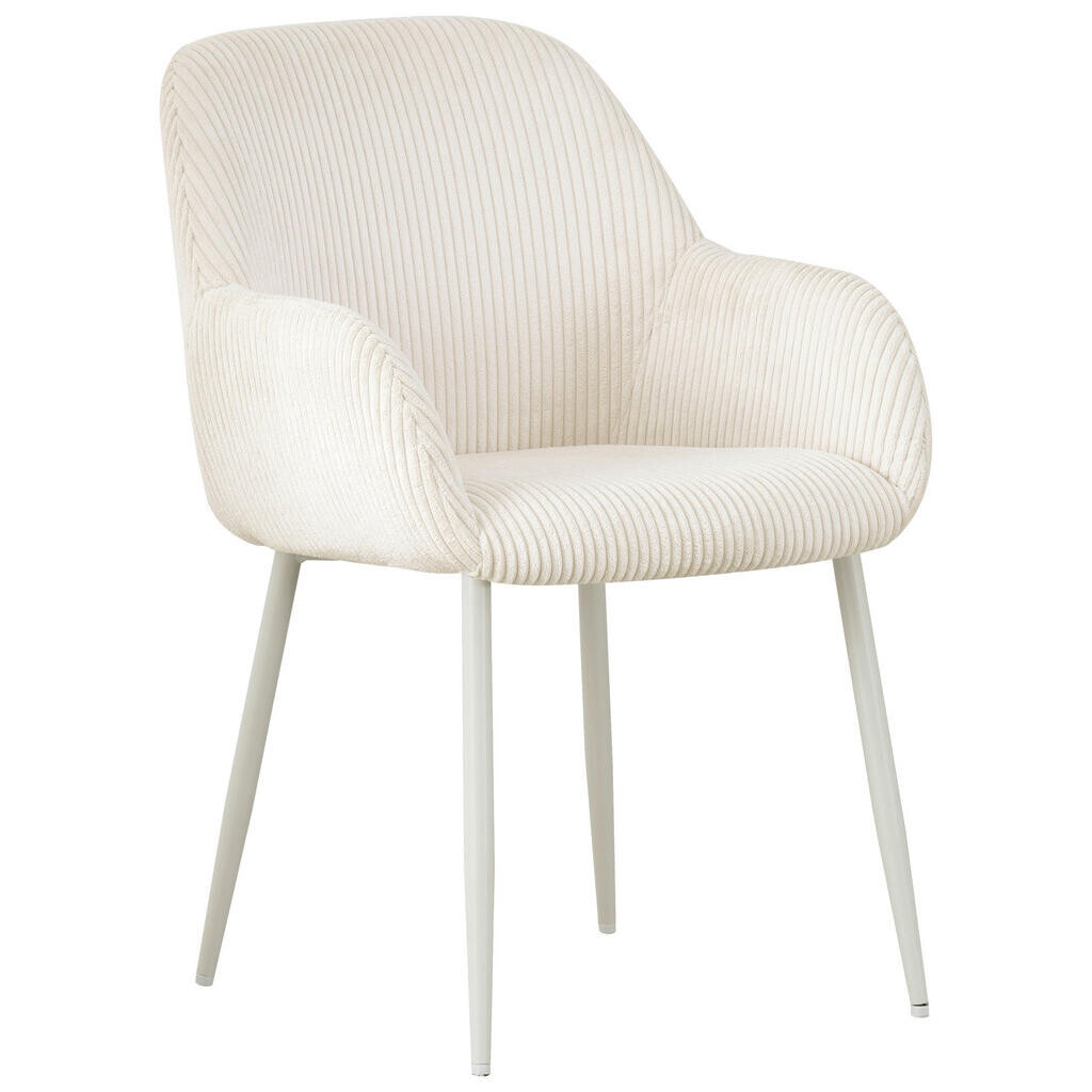 Xora STOLIČKA S PODRÚČKAMI, železo, kord, biela